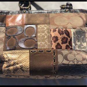 Authentic Coach Suede Patchwork Carryall